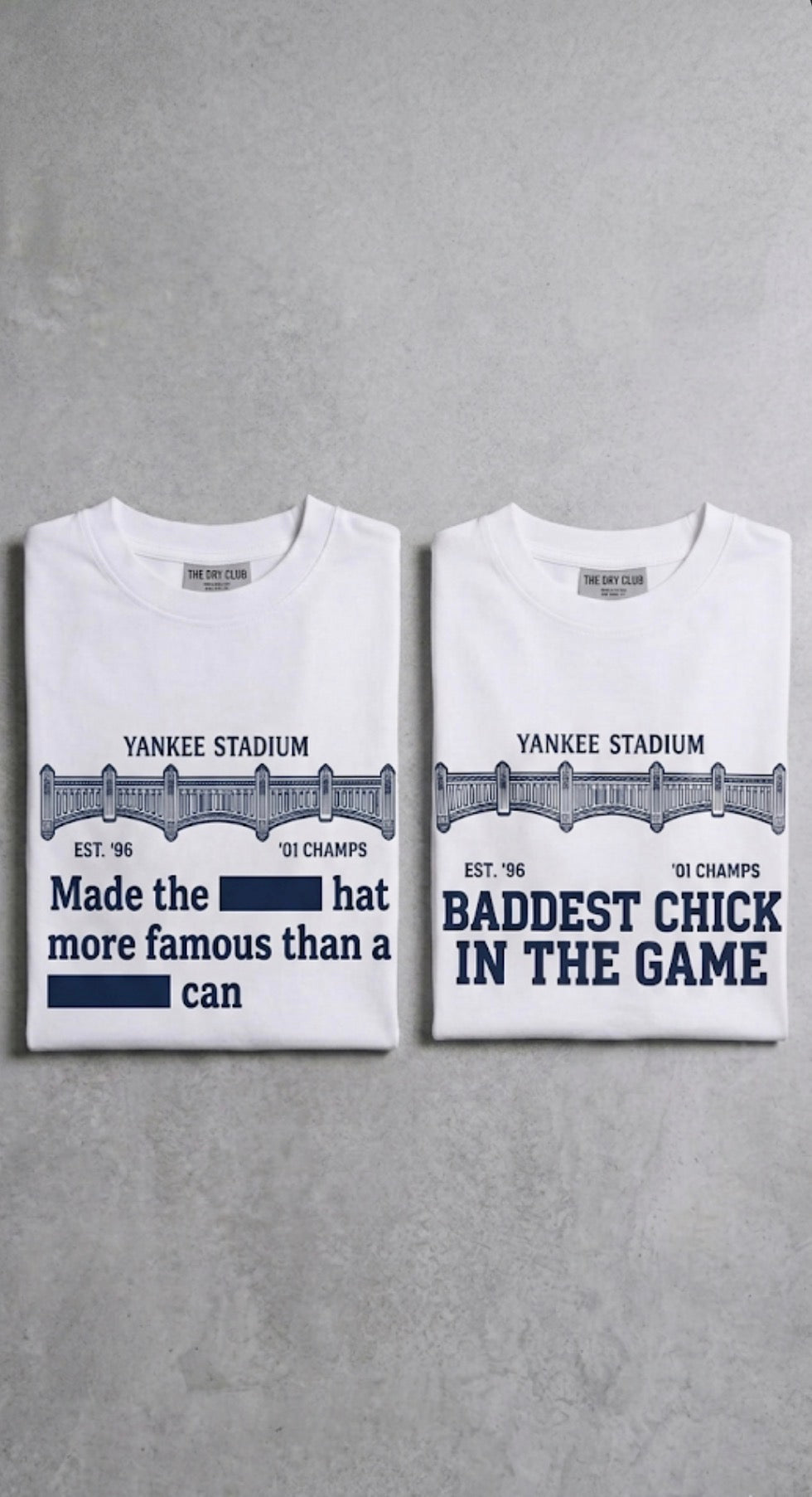 Jay-Z and Beyoncé (combo) / Yankee Stadium “Baddest Chick” and “Yankee hat” T-Shirt (2 for $150) ***hustlers special*** Boxy Tee order one size up for loose fit