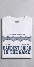 Jay-Z / Yankee Stadium “Baddest Chick” T-Shirt Boxy Tee order one size up for loose fit