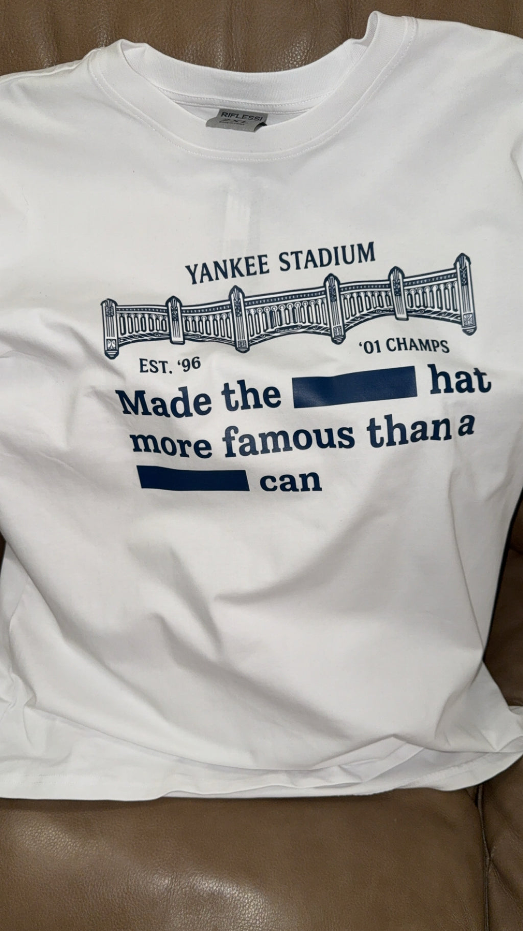 Jay-Z / Yankee Stadium “Yankee hat” T-Shirt Boxy Tee order one size up for loose fit