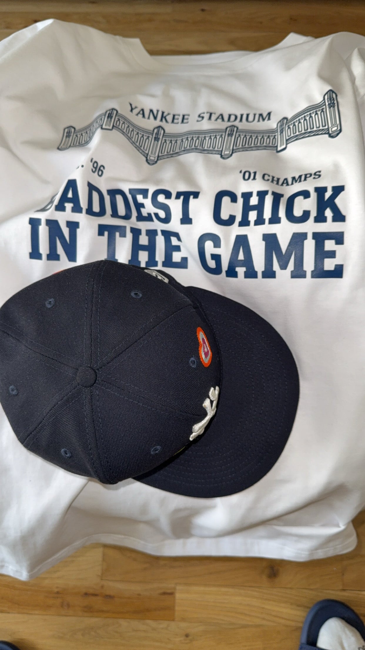 Jay-Z and Beyoncé (combo) / Yankee Stadium “Baddest Chick” and “Yankee hat” T-Shirt (2 for $150) ***hustlers special*** Boxy Tee order one size up for loose fit