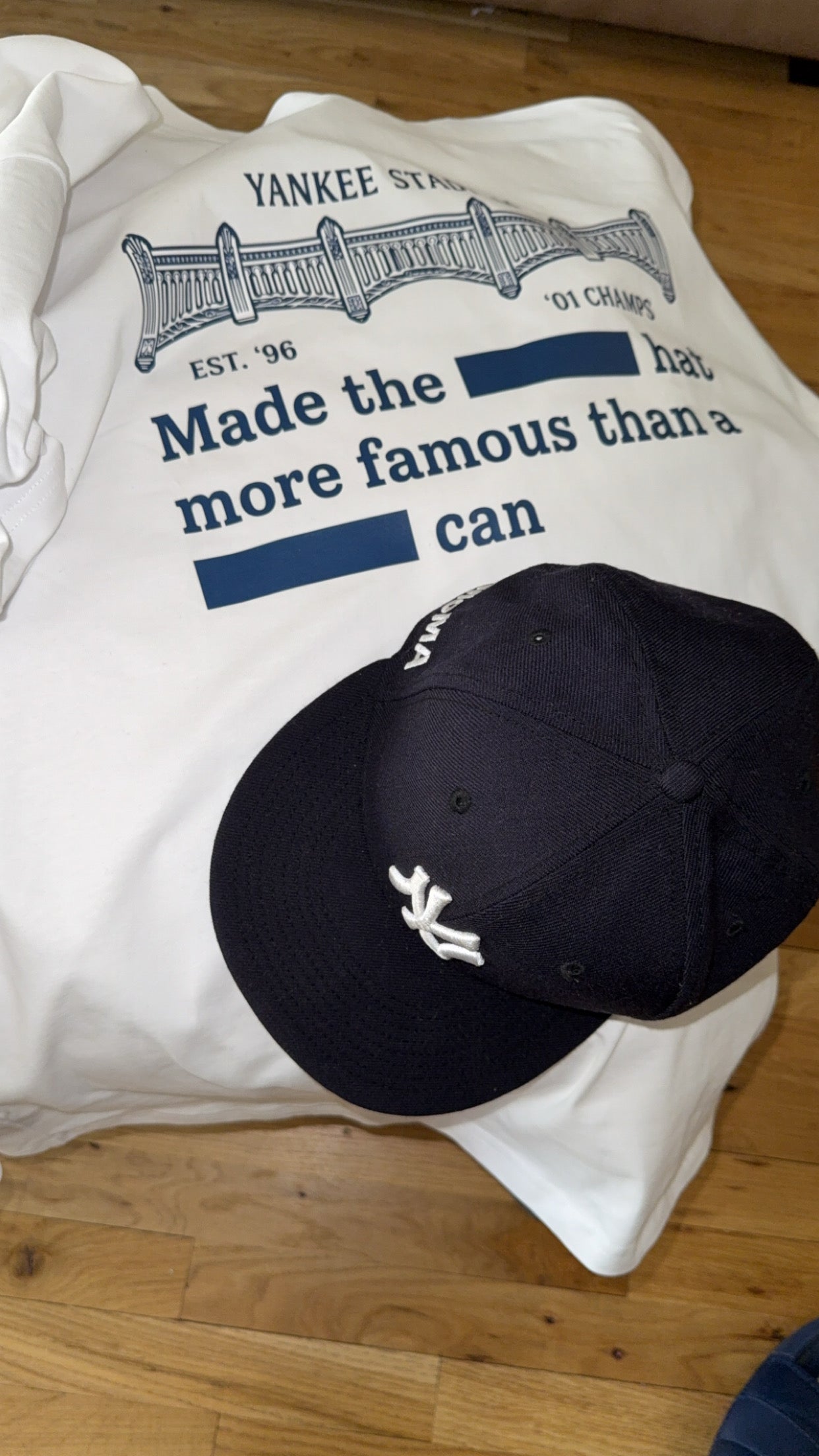 Jay-Z and Beyoncé (combo) / Yankee Stadium “Baddest Chick” and “Yankee hat” T-Shirt (2 for $150) ***hustlers special*** Boxy Tee order one size up for loose fit